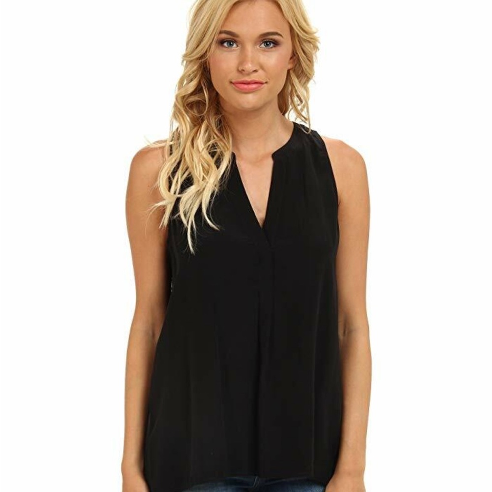 Joie Black Sleeveless V-Neck Blouse